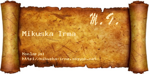 Mikuska Irma névjegykártya
